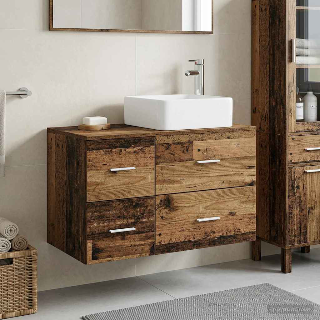 Badezimmermöbel-Set 2 pcs Altholz Holzwerkstoff