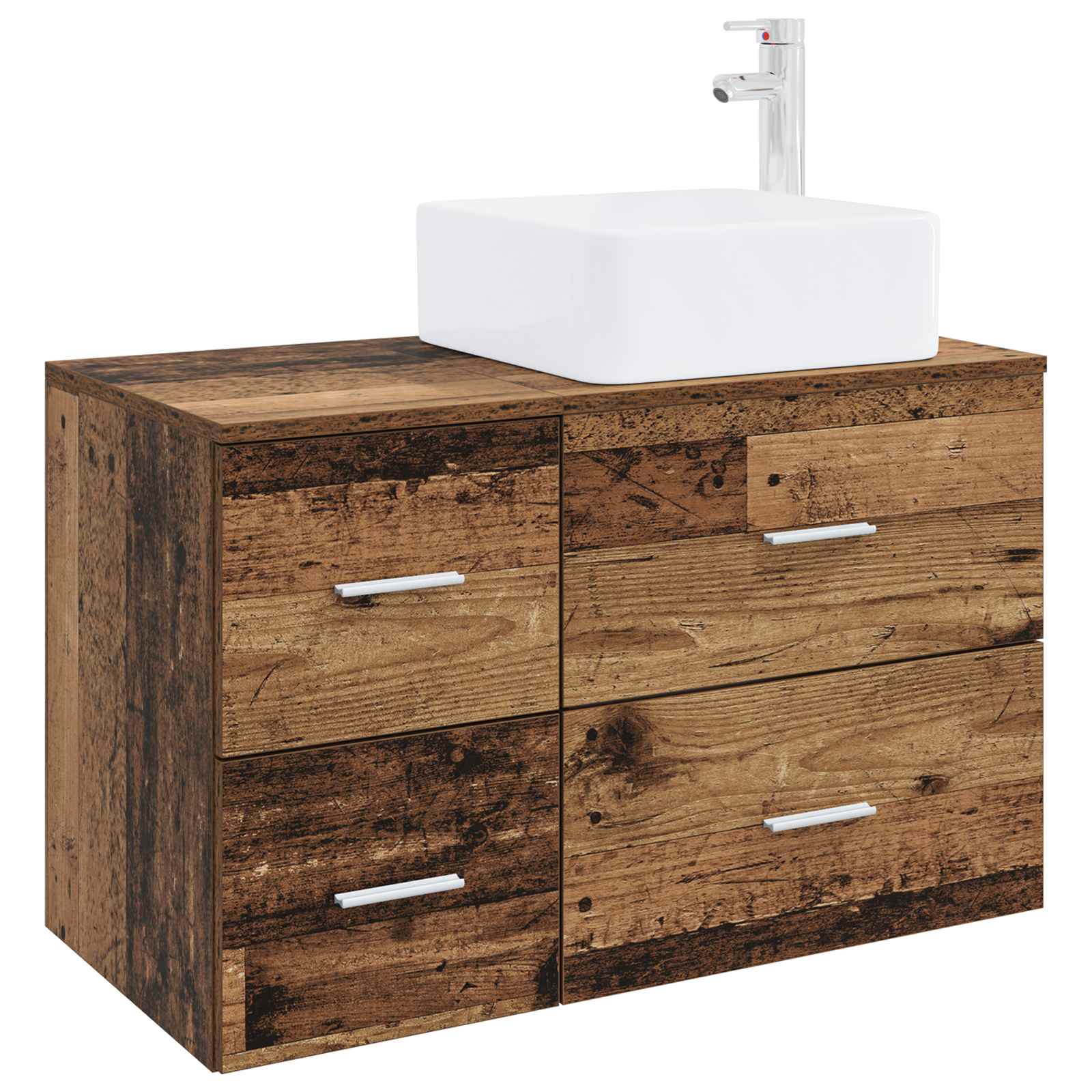 Badezimmermöbel-Set 2 pcs Altholz Holzwerkstoff