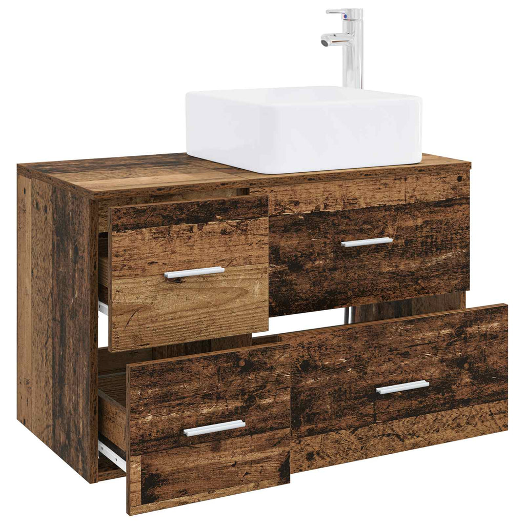Badezimmermöbel-Set 2 pcs Altholz Holzwerkstoff