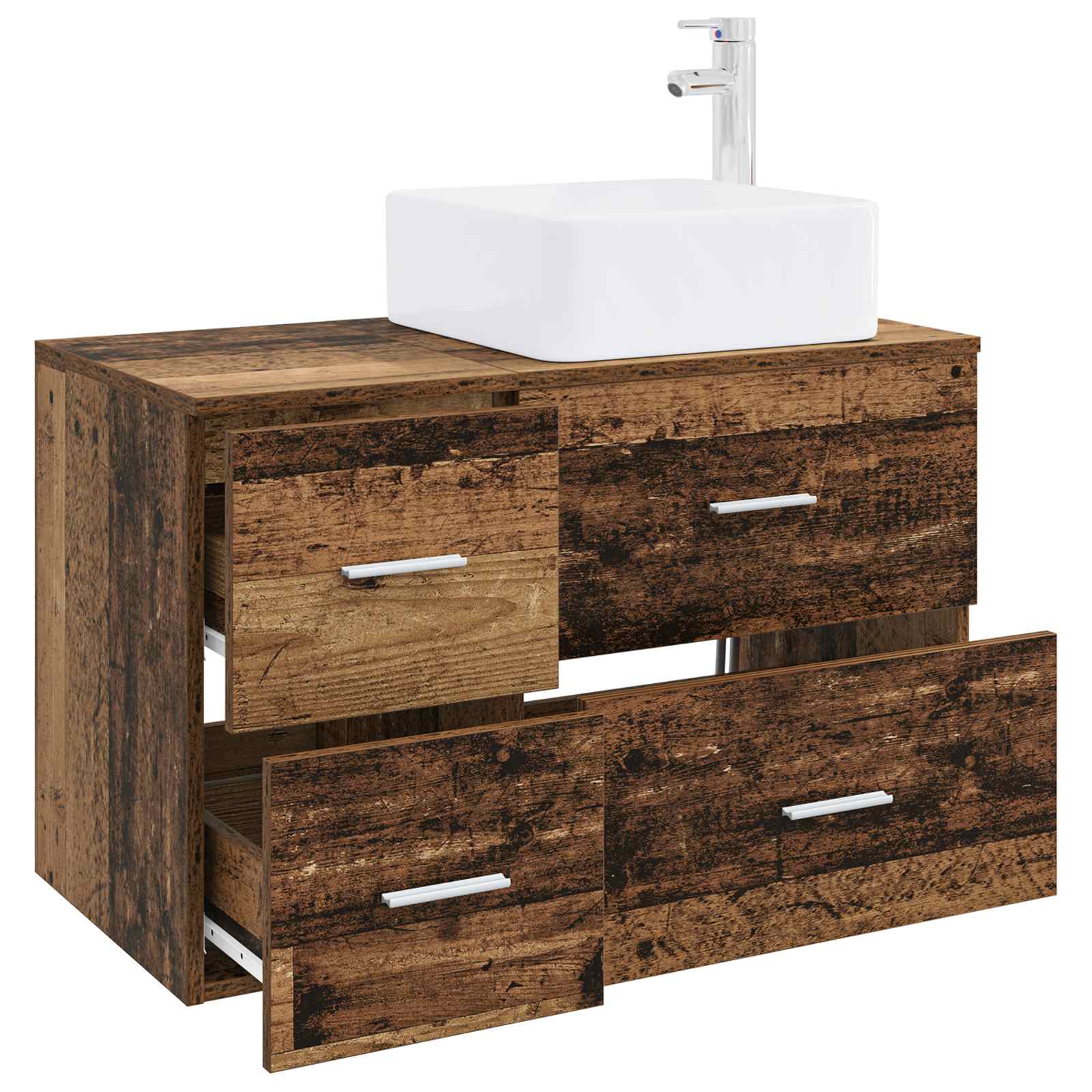 Badezimmermöbel-Set 2 pcs Altholz Holzwerkstoff
