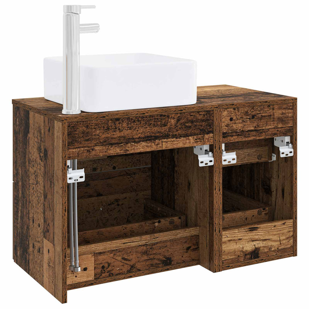 Badezimmermöbel-Set 2 pcs Altholz Holzwerkstoff