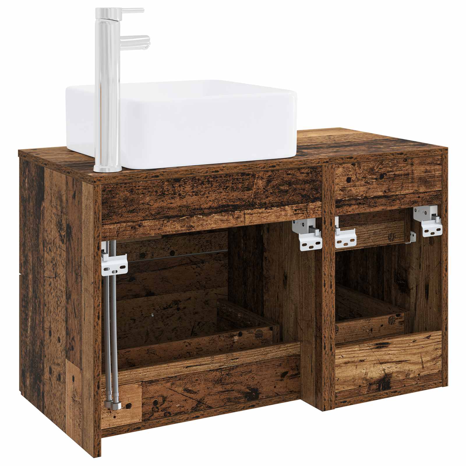 Badezimmermöbel-Set 2 pcs Altholz Holzwerkstoff