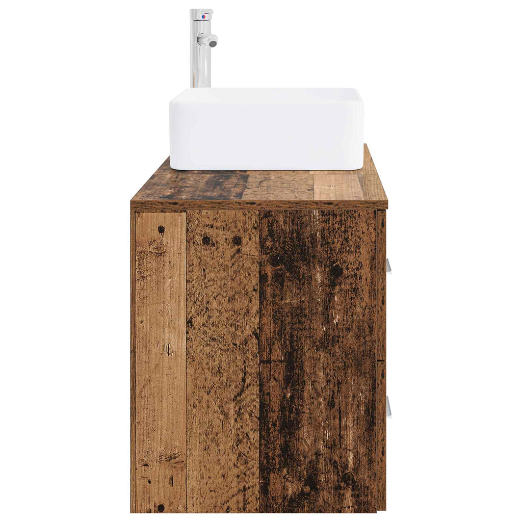 Badezimmermöbel-Set 2 pcs Altholz Holzwerkstoff