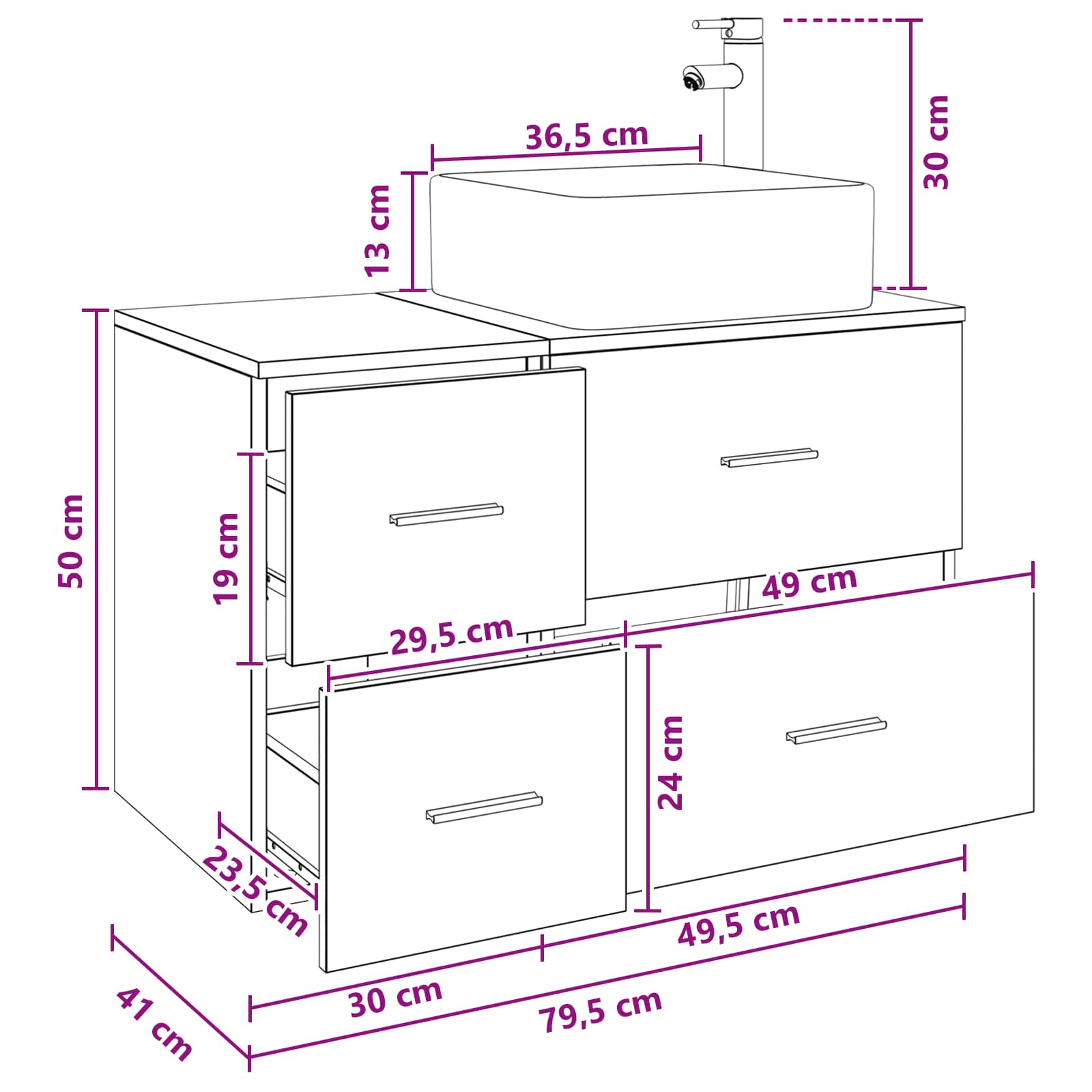 Badezimmermöbel-Set 2 pcs Altholz Holzwerkstoff