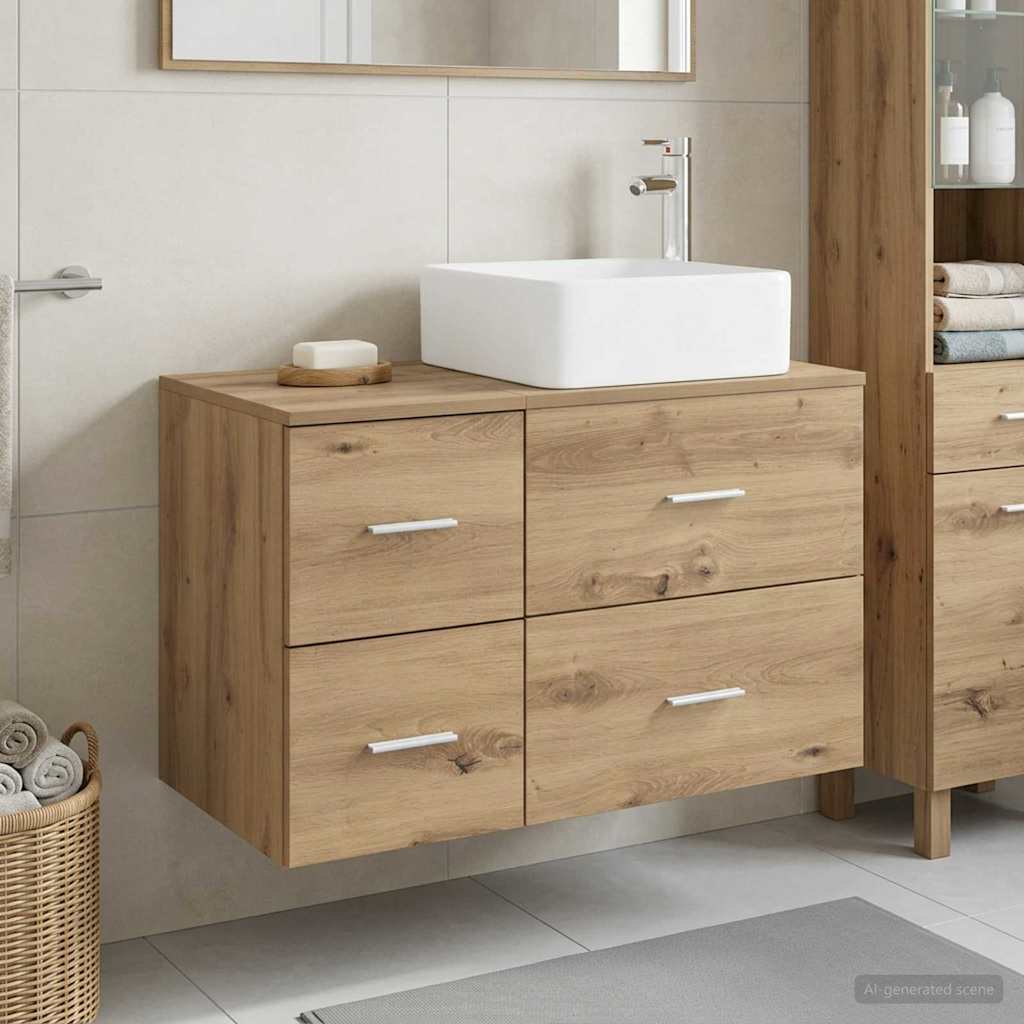 Badezimmermöbel-Set 2 pcs Artisan-Eiche Holzwerkstoff