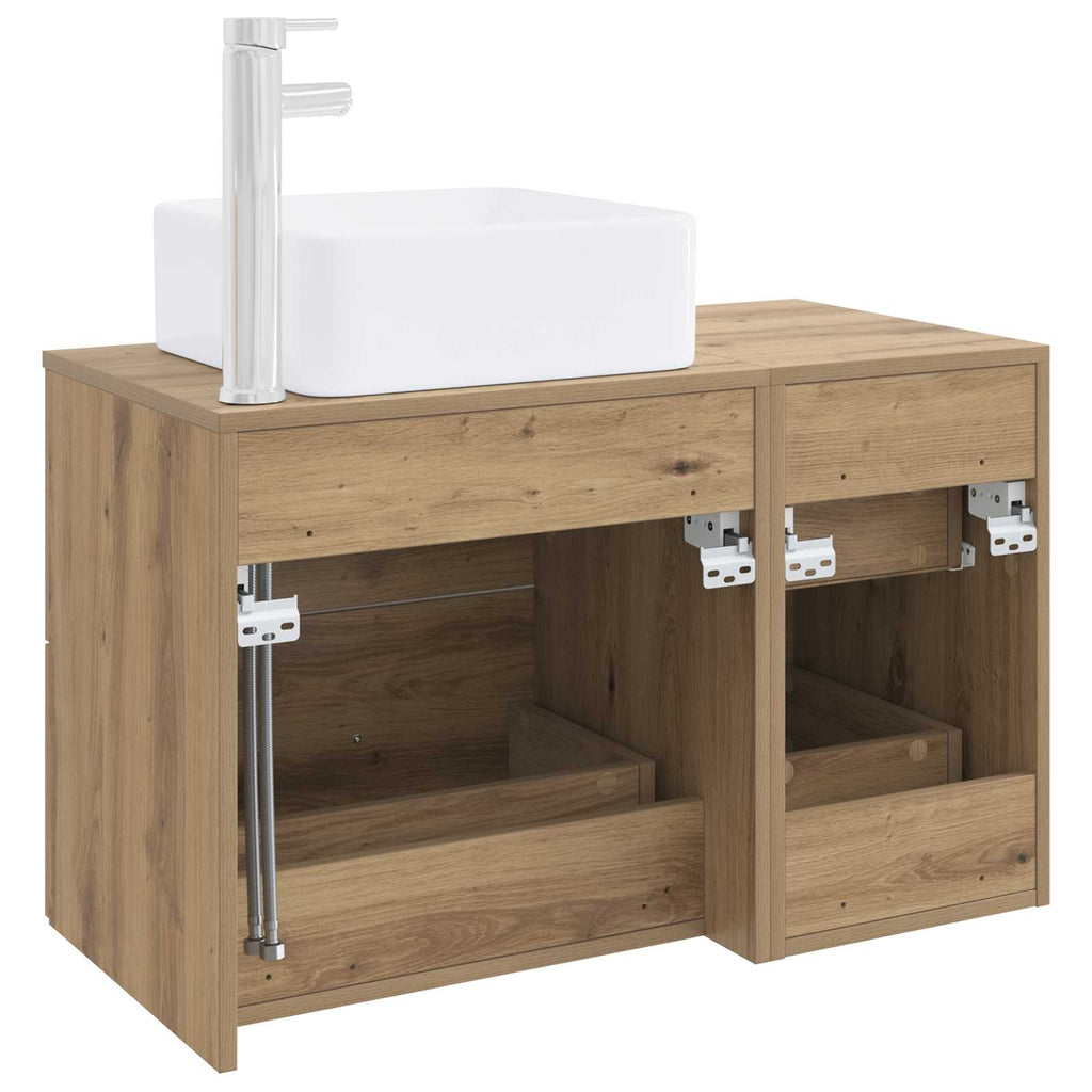 Badezimmermöbel-Set 2 pcs Artisan-Eiche Holzwerkstoff