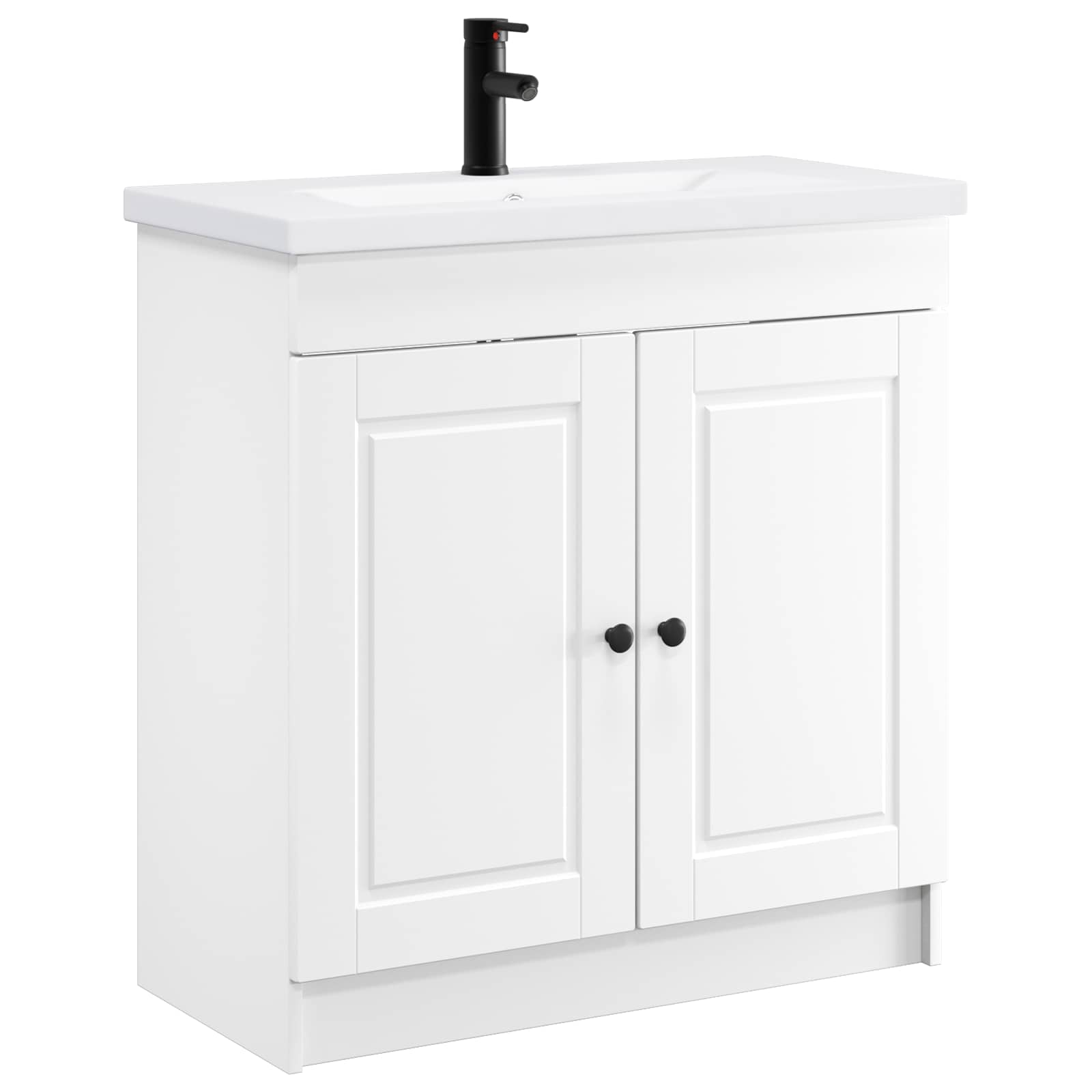 Badezimmermöbel-Set Weiß 56 x 37,5 x 81 cm Holzwerkstoff