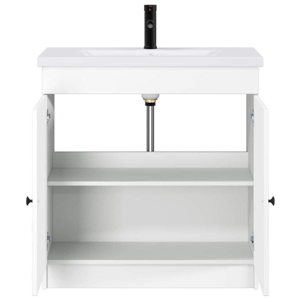 Badezimmermöbel-Set Weiß 56 x 37,5 x 81 cm Holzwerkstoff