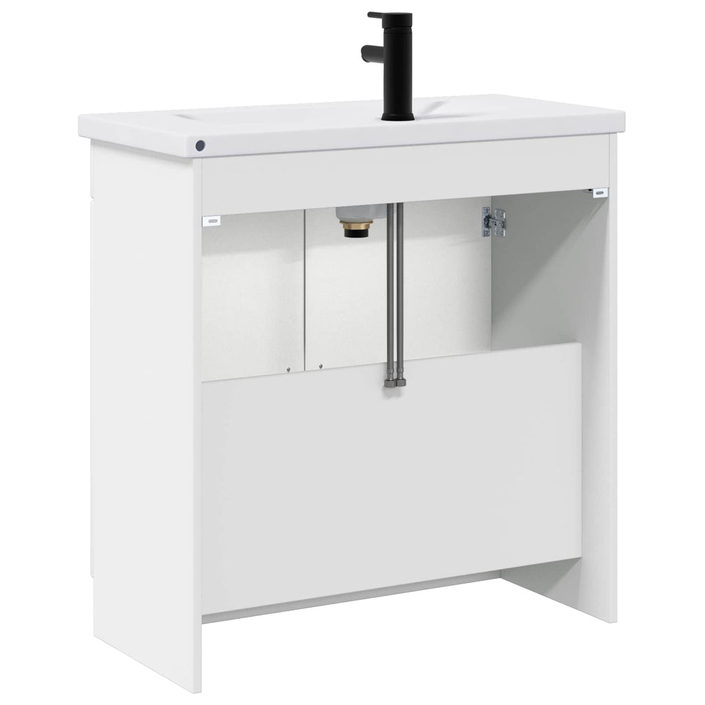 Badezimmermöbel-Set Weiß 56 x 37,5 x 81 cm Holzwerkstoff