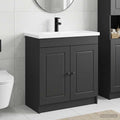 Badezimmermöbel-Set Schwarz 56 x 37,5 x 81 cm Holzwerkstoff