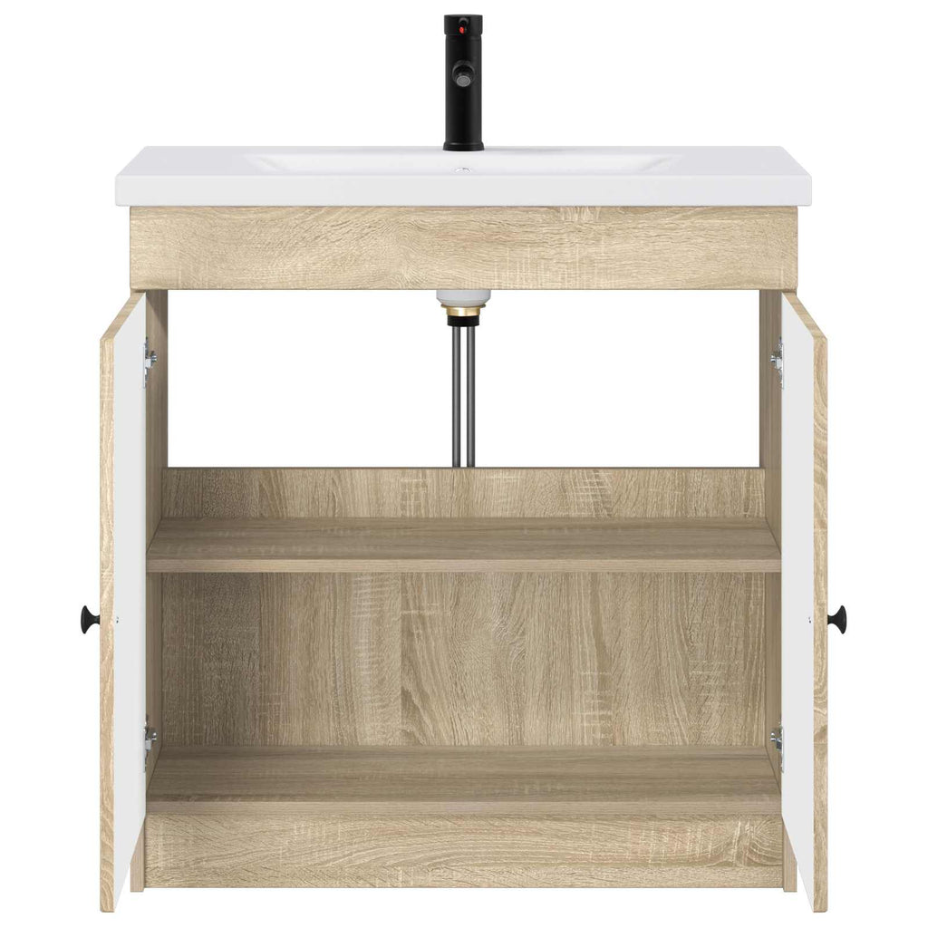 Badezimmermöbel-Set Sonoma-Eiche 56 x 37,5 x 81 cm