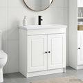 Badezimmermöbel-Set Hochglanz Weiß 56 x 37,5 x 81 cm