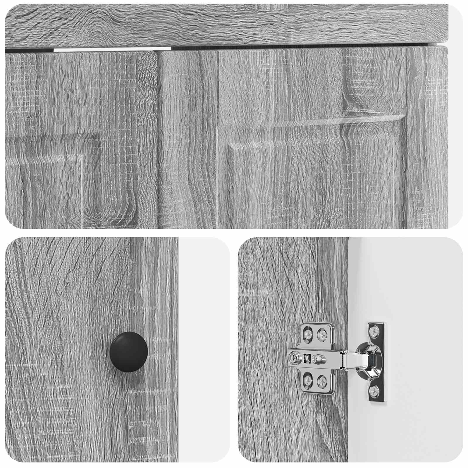 Badezimmermöbel-Set Grau Sonoma 56 x 37,5 x 81 cm Holzwerkstoff