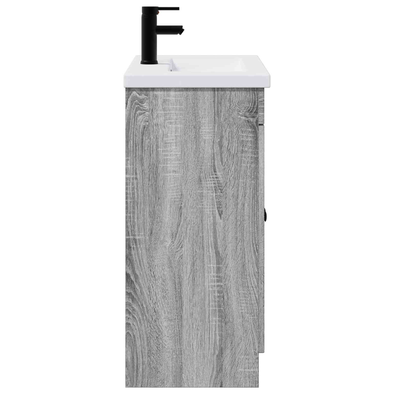 Badezimmermöbel-Set Grau Sonoma 56 x 37,5 x 81 cm Holzwerkstoff