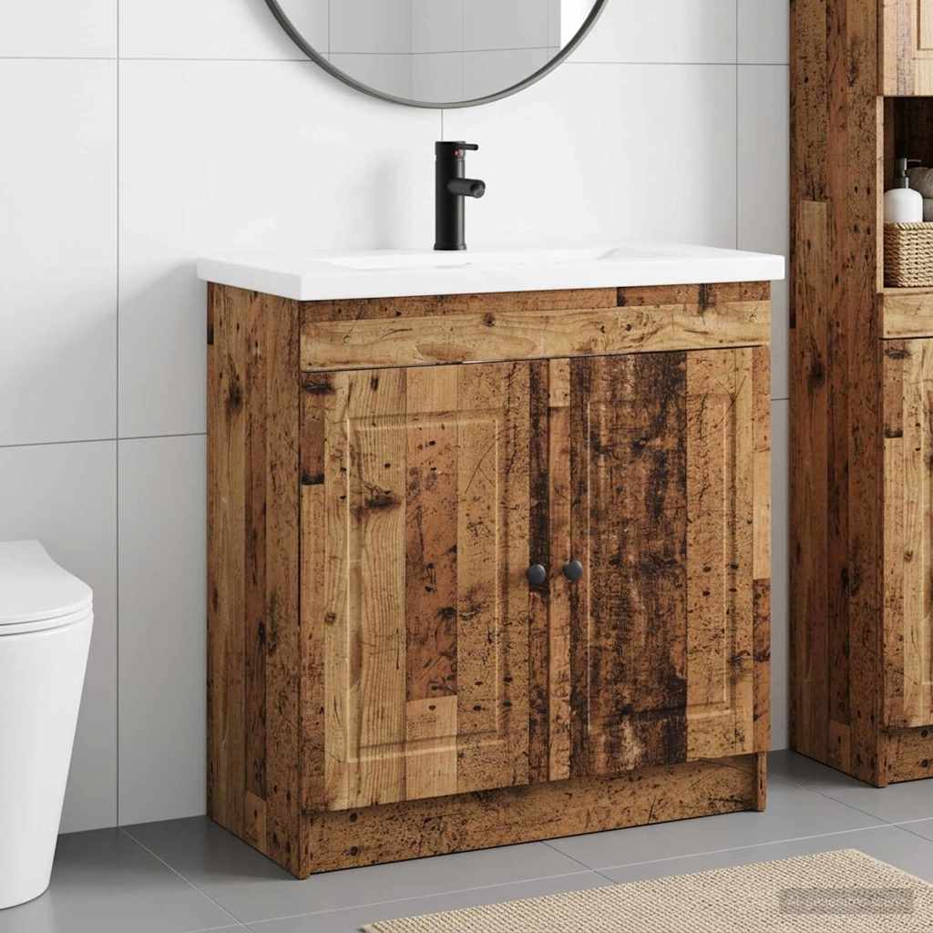 Badezimmermöbel-Set Altholz 56 x 37,5 x 81 cm Holzwerkstoff