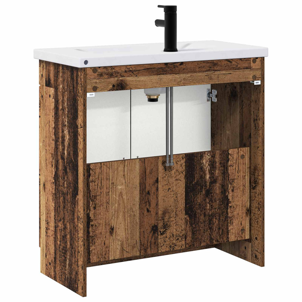Badezimmermöbel-Set Altholz 56 x 37,5 x 81 cm Holzwerkstoff