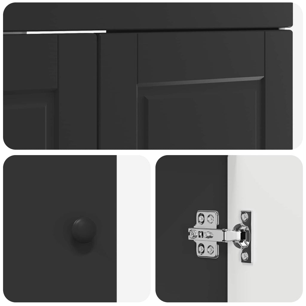 Badezimmermöbel-Set Schwarz 78,5 x 37,5 x 81 cm Holzwerkstoff