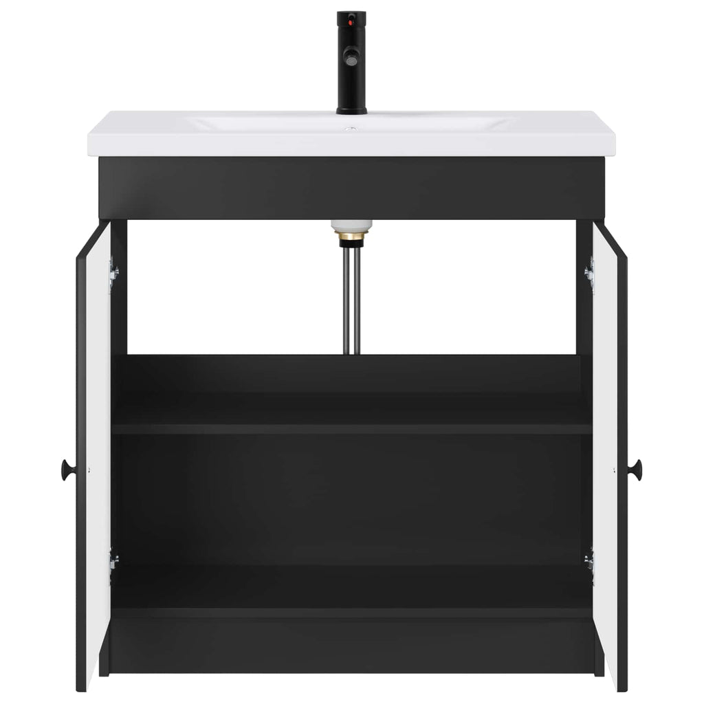 Badezimmermöbel-Set Schwarz 78,5 x 37,5 x 81 cm Holzwerkstoff