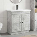 Badezimmermöbel-Set Betongrau 78,5 x 37,5 x 81 cm Holzwerkstoff