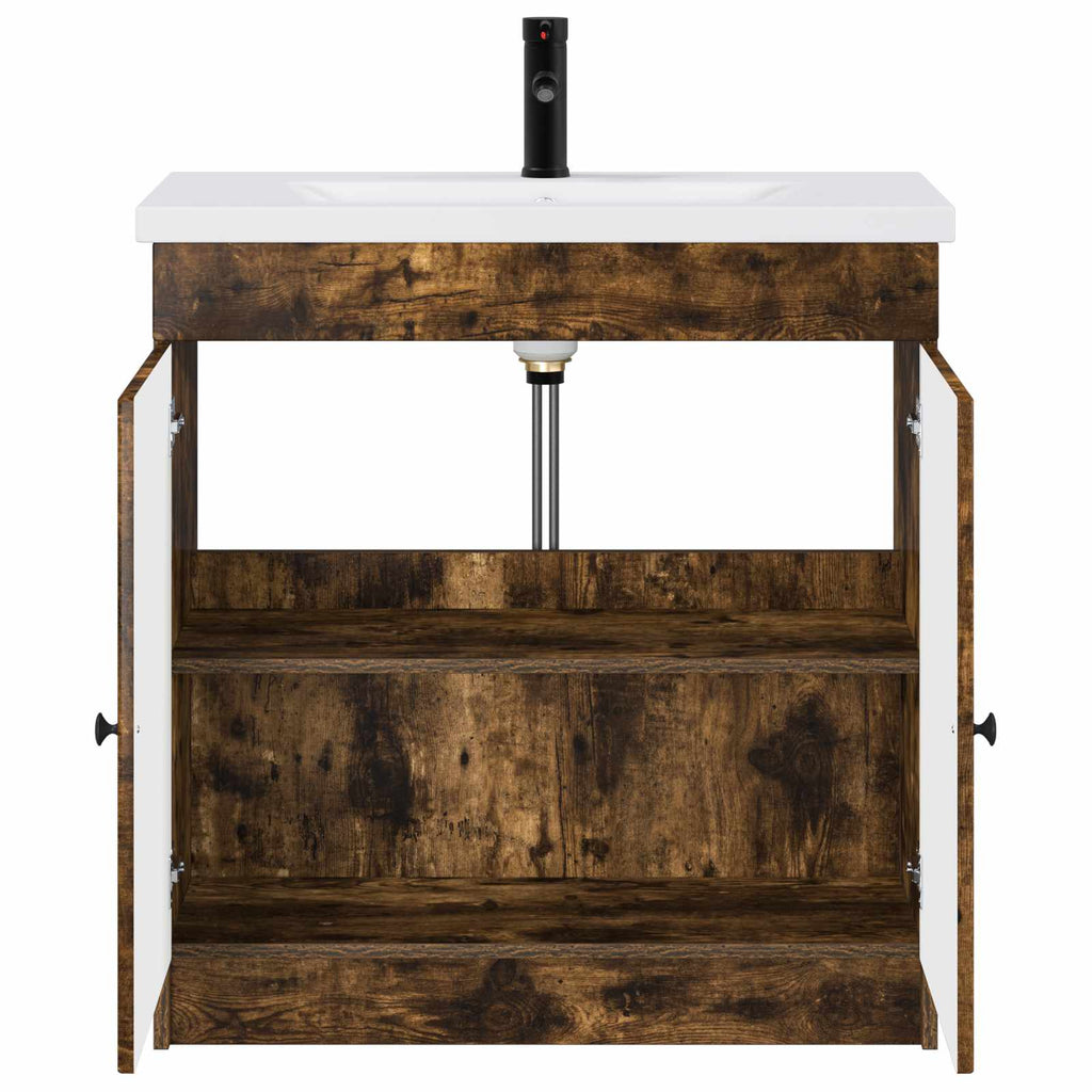 Badezimmermöbel-Set Geräucherte Eiche 78,5 x 37,5 x 81 cm