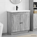 Badezimmermöbel-Set Grau Sonoma 78,5 x 37,5 x 81 cm