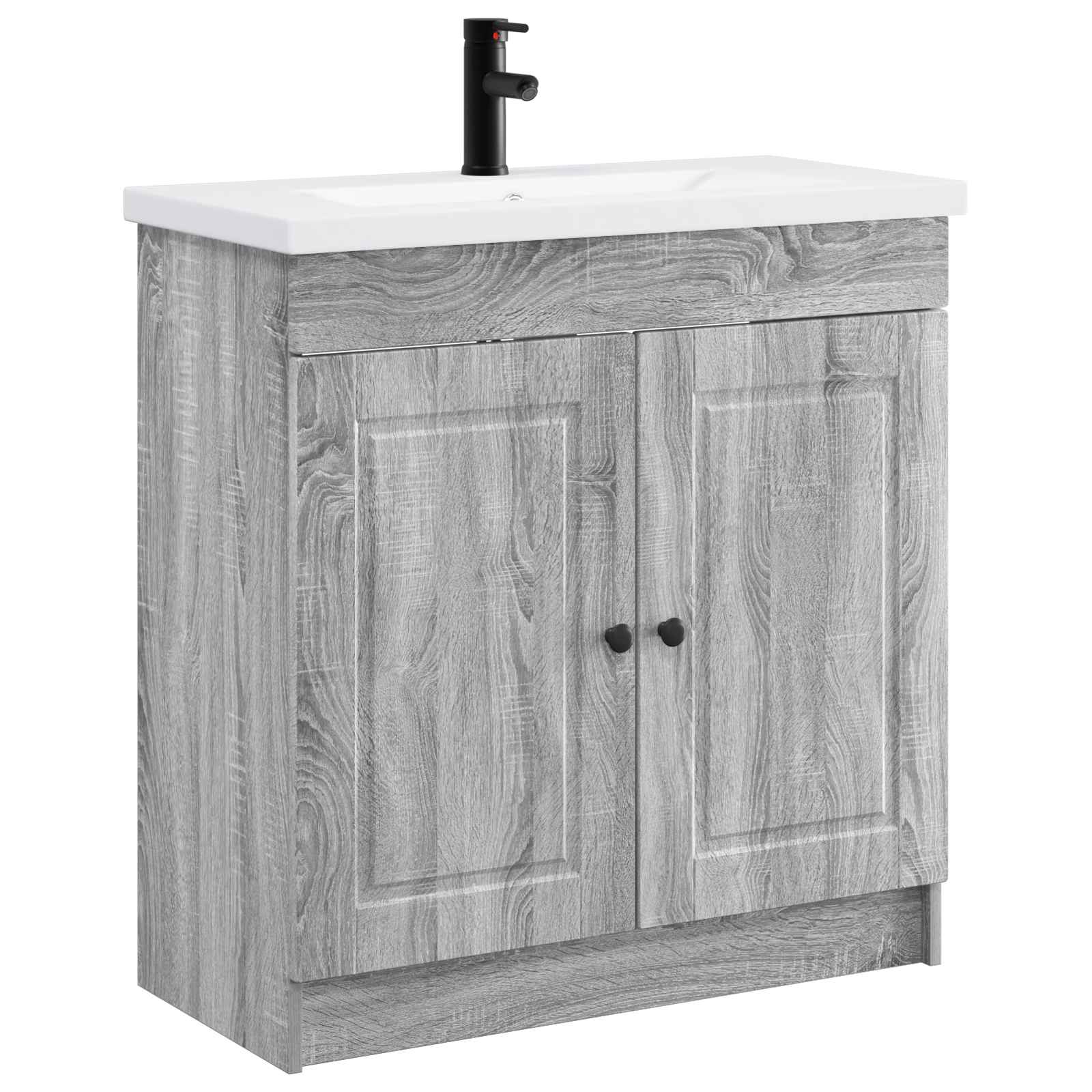 Badezimmermöbel-Set Grau Sonoma 78,5 x 37,5 x 81 cm