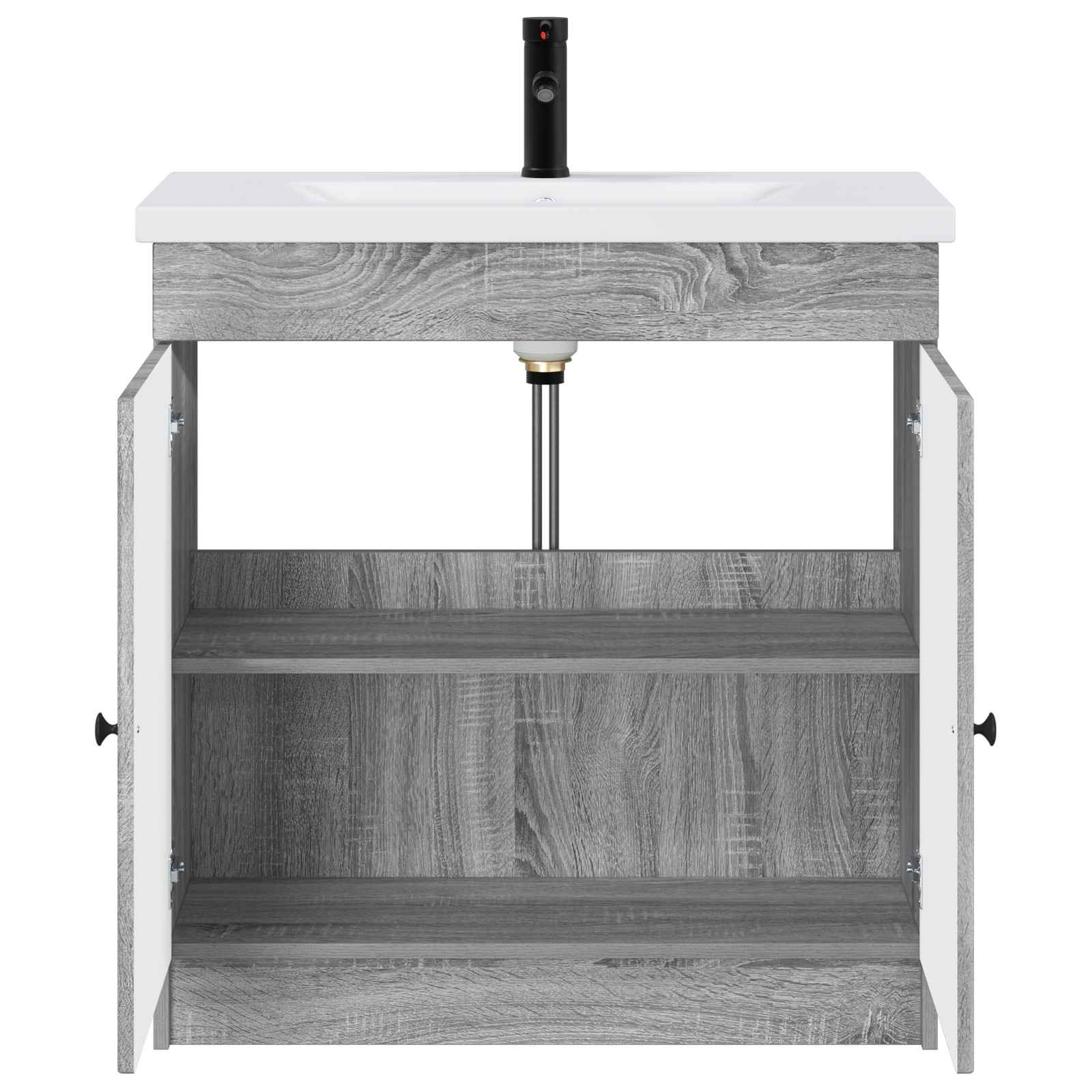 Badezimmermöbel-Set Grau Sonoma 78,5 x 37,5 x 81 cm