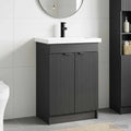 Badezimmermöbel-Set Schwarz 56 x 37,5 x 81 cm Holzwerkstoff