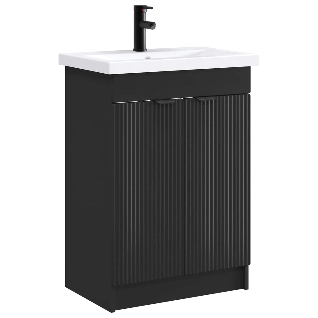 Badezimmermöbel-Set Schwarz 78,5 x 37,5 x 81 cm Holzwerkstoff
