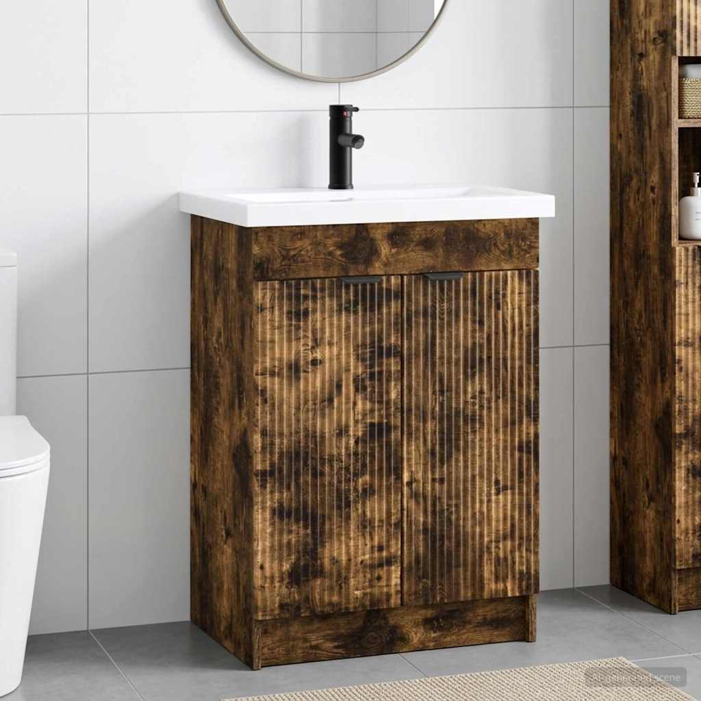 Badezimmermöbel-Set Geräucherte Eiche 78,5 x 37,5 x 81 cm