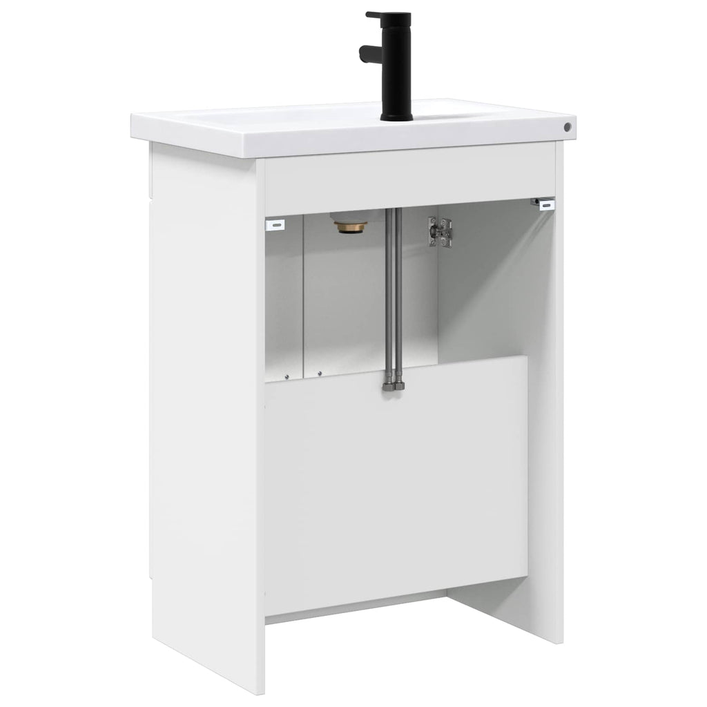 Badezimmermöbel-Set Weiß 56 x 37,5 x 81 cm Holzwerkstoff