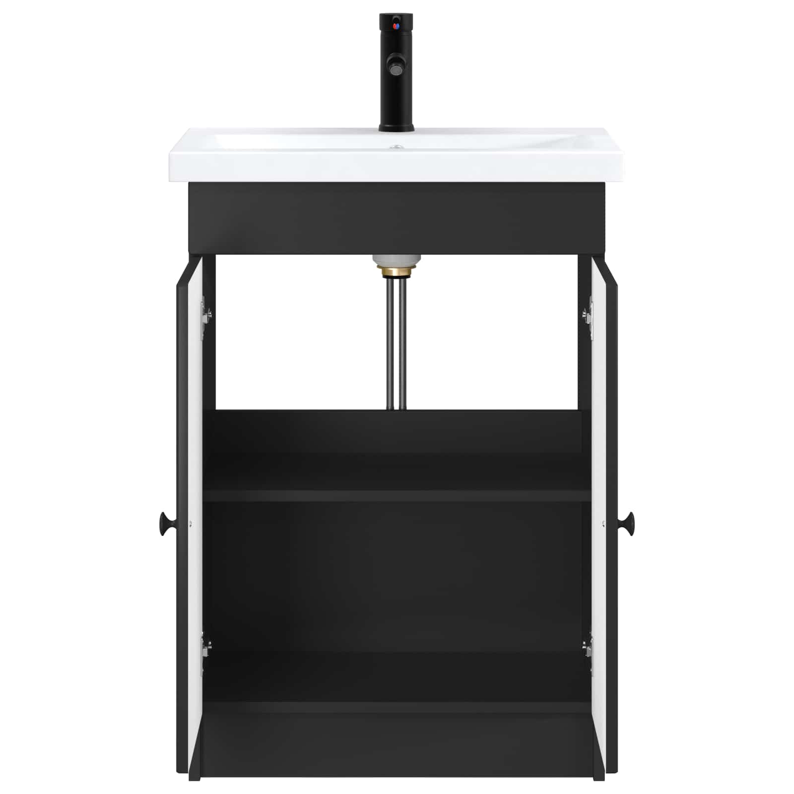 Badezimmermöbel-Set Schwarz 56 x 37,5 x 81 cm Holzwerkstoff