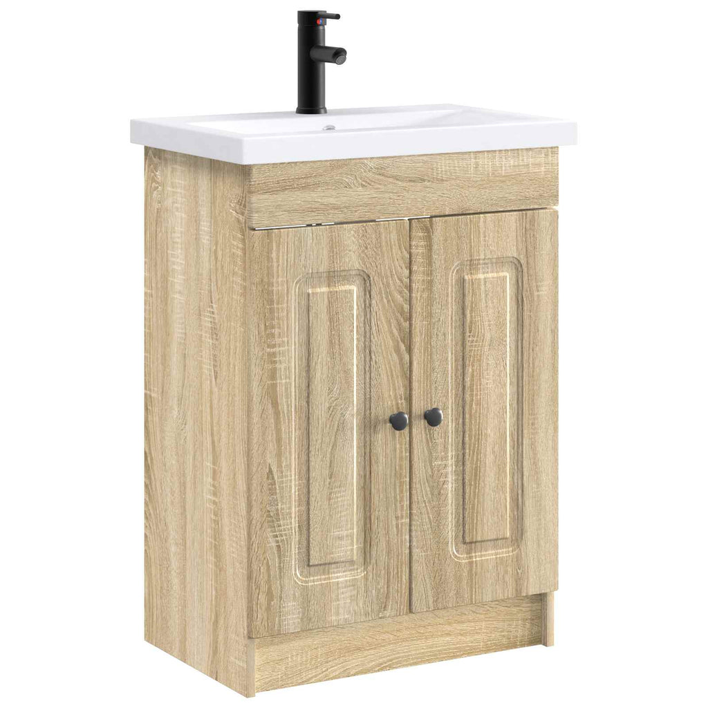 Badezimmermöbel-Set Sonoma-Eiche 56 x 37,5 x 81 cm