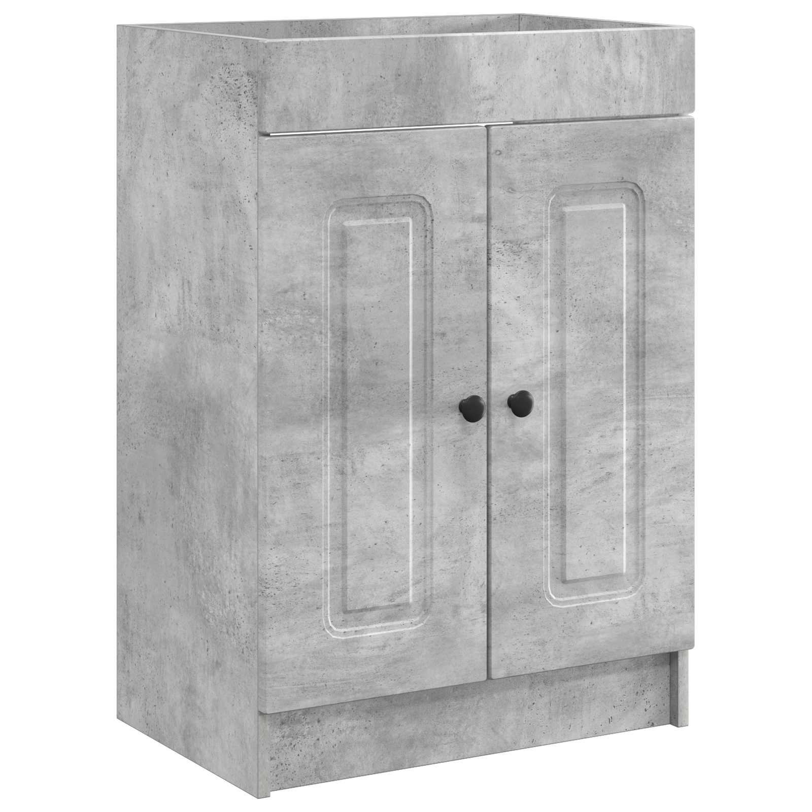 Badezimmermöbel-Set Betongrau 56 x 37,5 x 81 cm Holzwerkstoff
