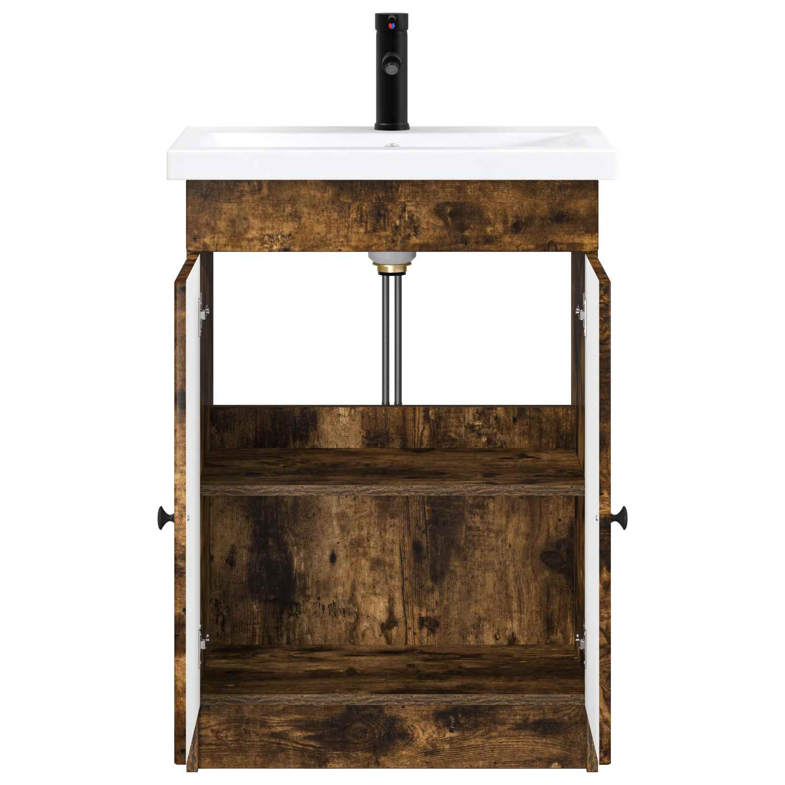 Badezimmermöbel-Set Geräucherte Eiche 56 x 37,5 x 81 cm