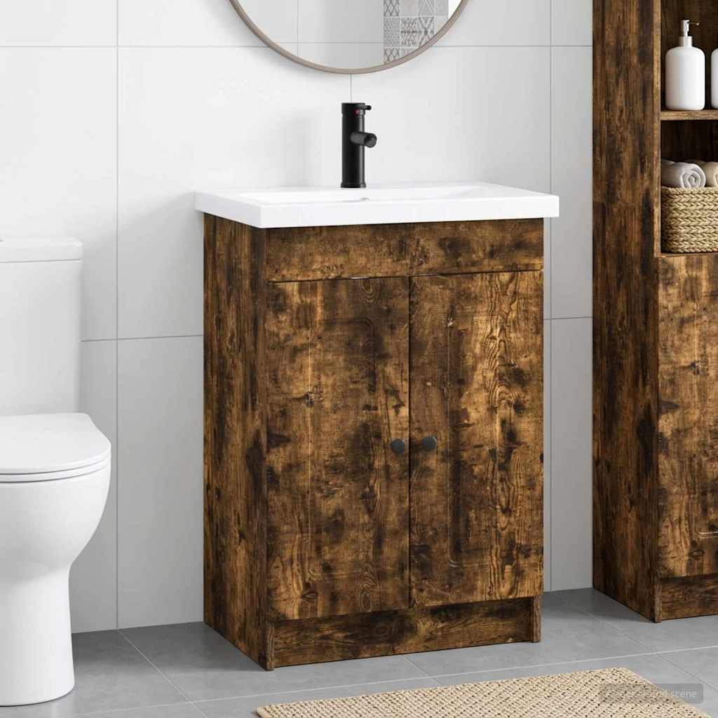 Badezimmermöbel-Set Geräucherte Eiche 78,5 x 37,5 x 81 cm
