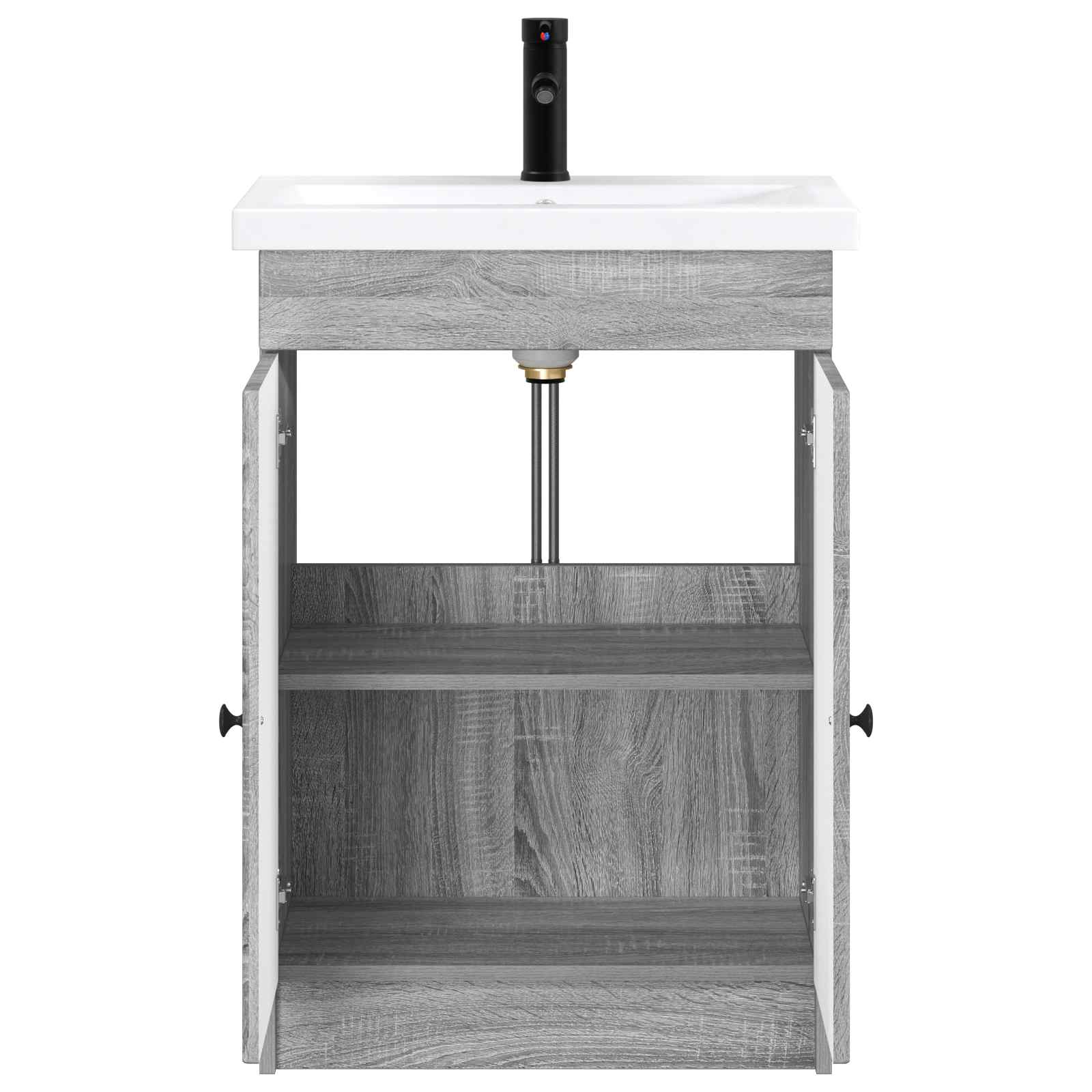 Badezimmermöbel-Set Grau Sonoma 78,5 x 37,5 x 81 cm