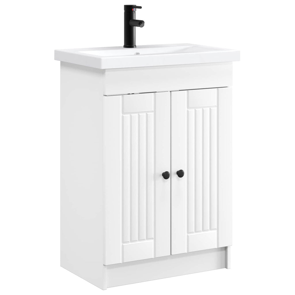 Badezimmermöbel-Set Weiß 56 x 37,5 x 81 cm Holzwerkstoff