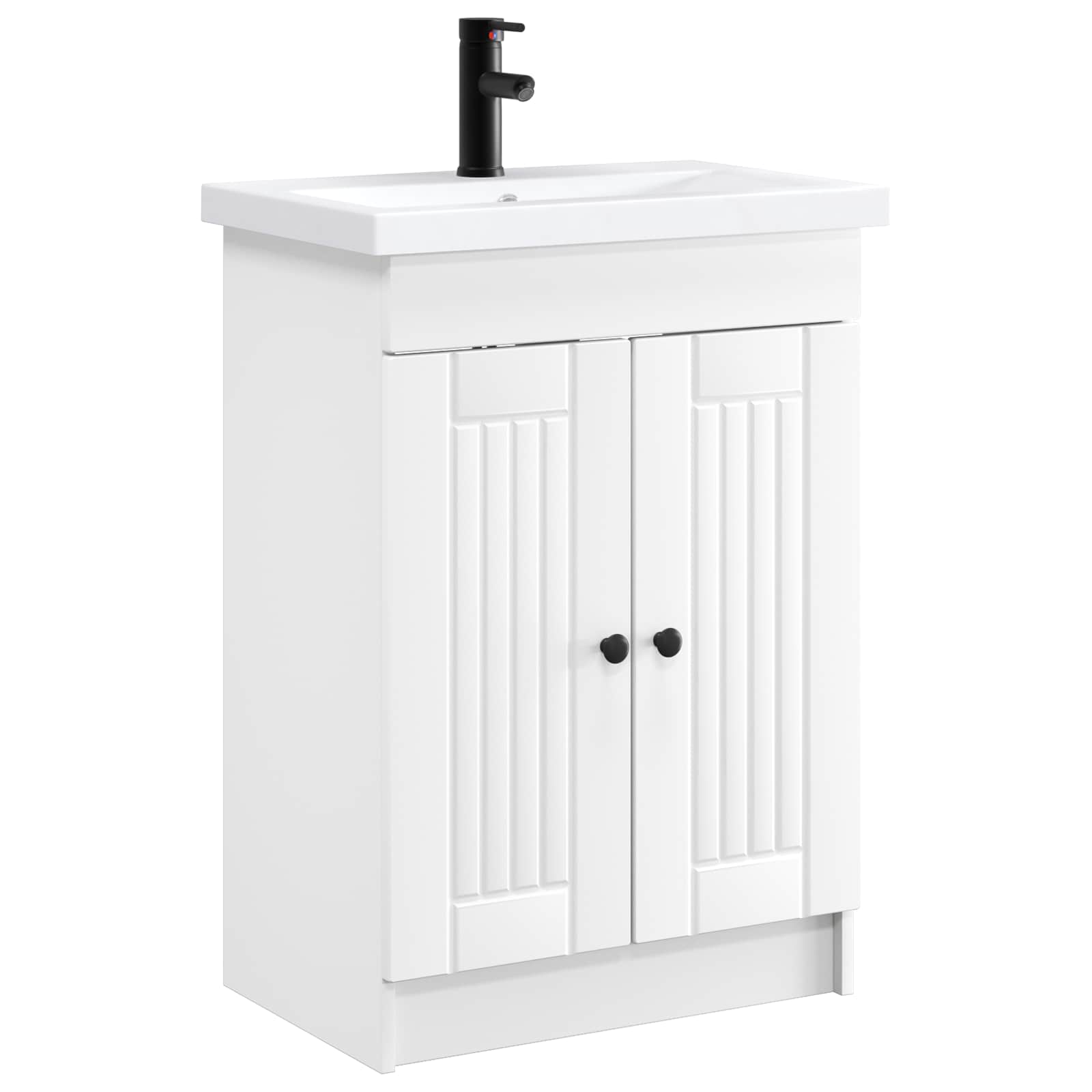 Badezimmermöbel-Set Weiß 56 x 37,5 x 81 cm Holzwerkstoff