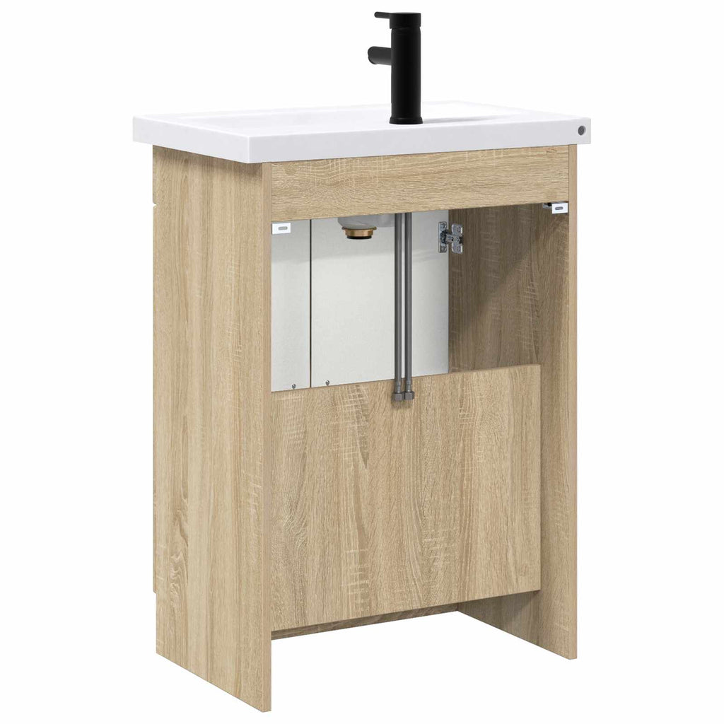 Badezimmermöbel-Set Sonoma-Eiche 56 x 37,5 x 81 cm
