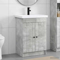 Badezimmermöbel-Set Betongrau 56 x 37,5 x 81 cm Holzwerkstoff