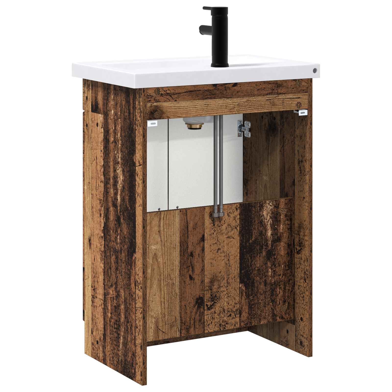 Badezimmermöbel-Set Altholz 56 x 37,5 x 81 cm Holzwerkstoff