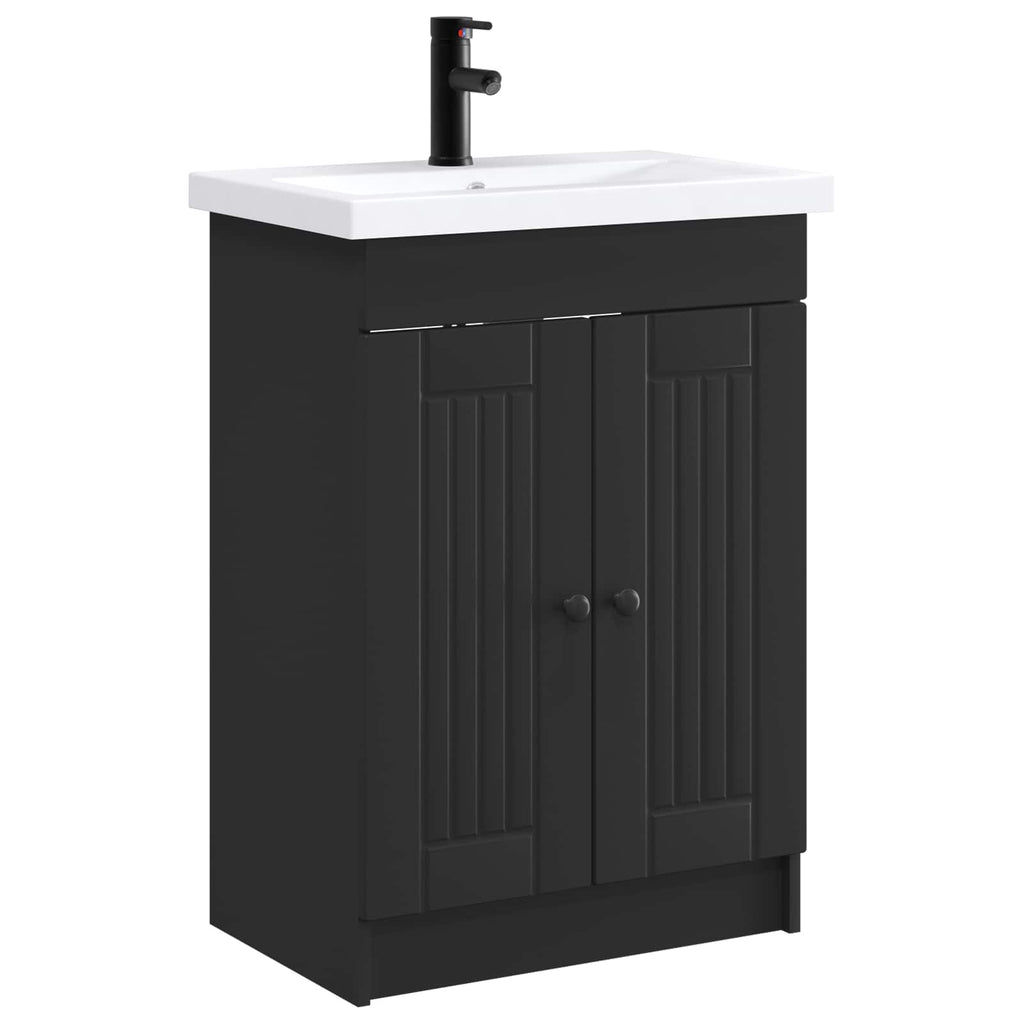 Badezimmermöbel-Set Schwarz 78,5 x 37,5 x 81 cm Holzwerkstoff