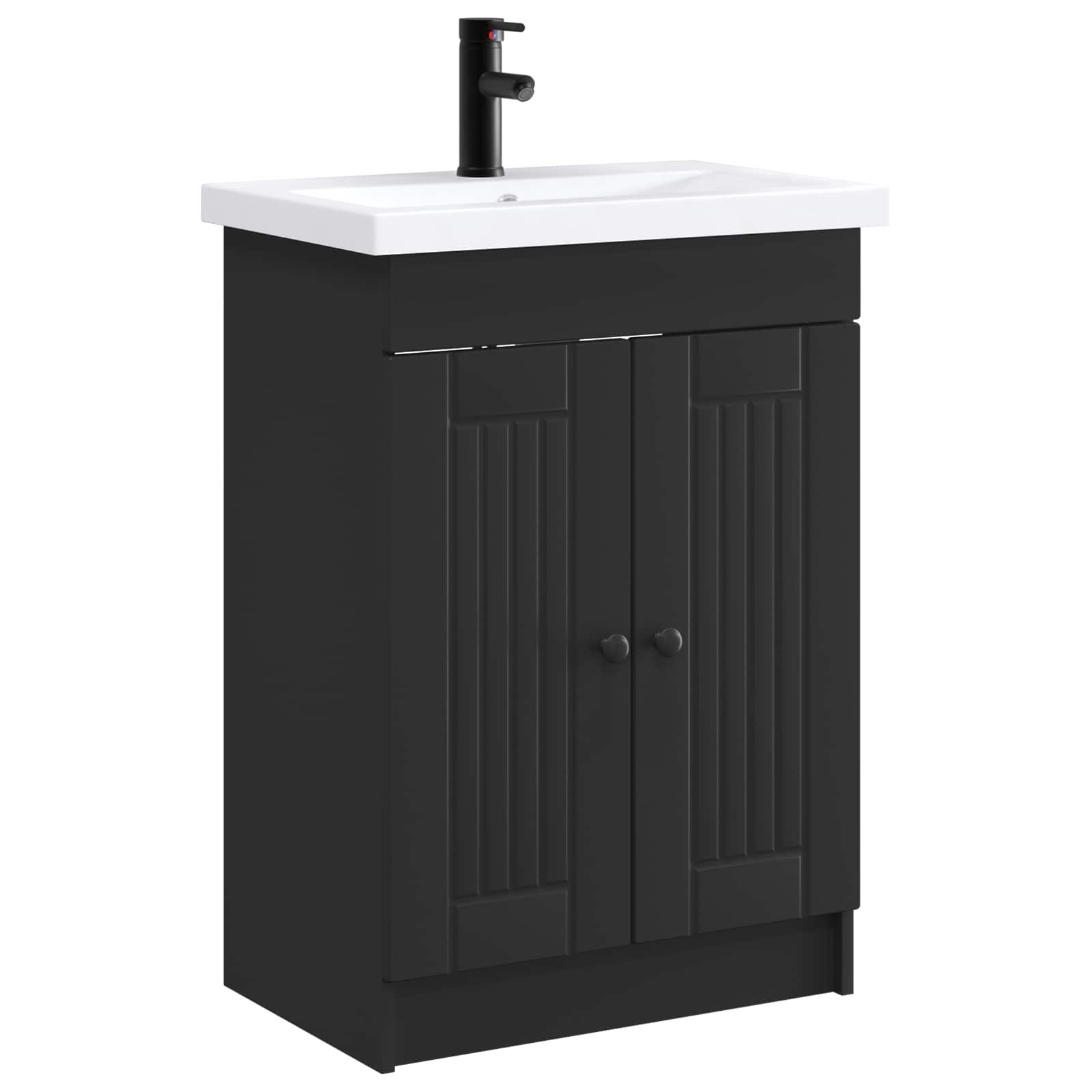 Badezimmermöbel-Set Schwarz 78,5 x 37,5 x 81 cm Holzwerkstoff