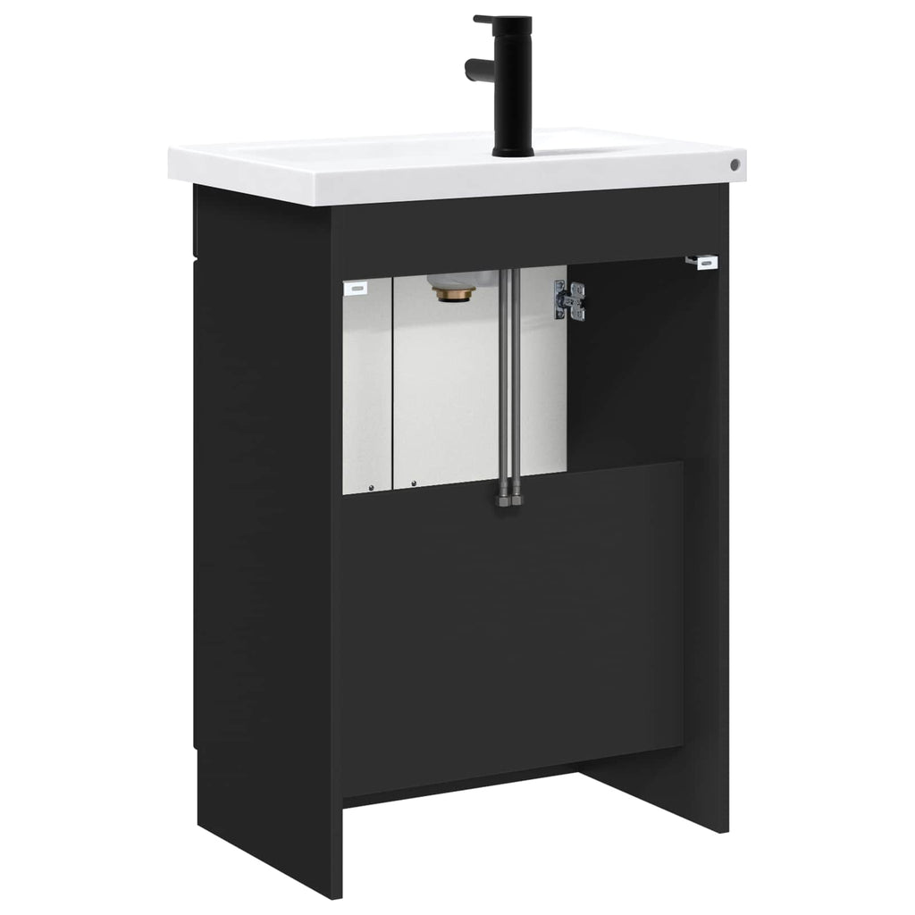 Badezimmermöbel-Set Schwarz 78,5 x 37,5 x 81 cm Holzwerkstoff