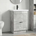 Badezimmermöbel-Set Betongrau 78,5 x 37,5 x 81 cm Holzwerkstoff