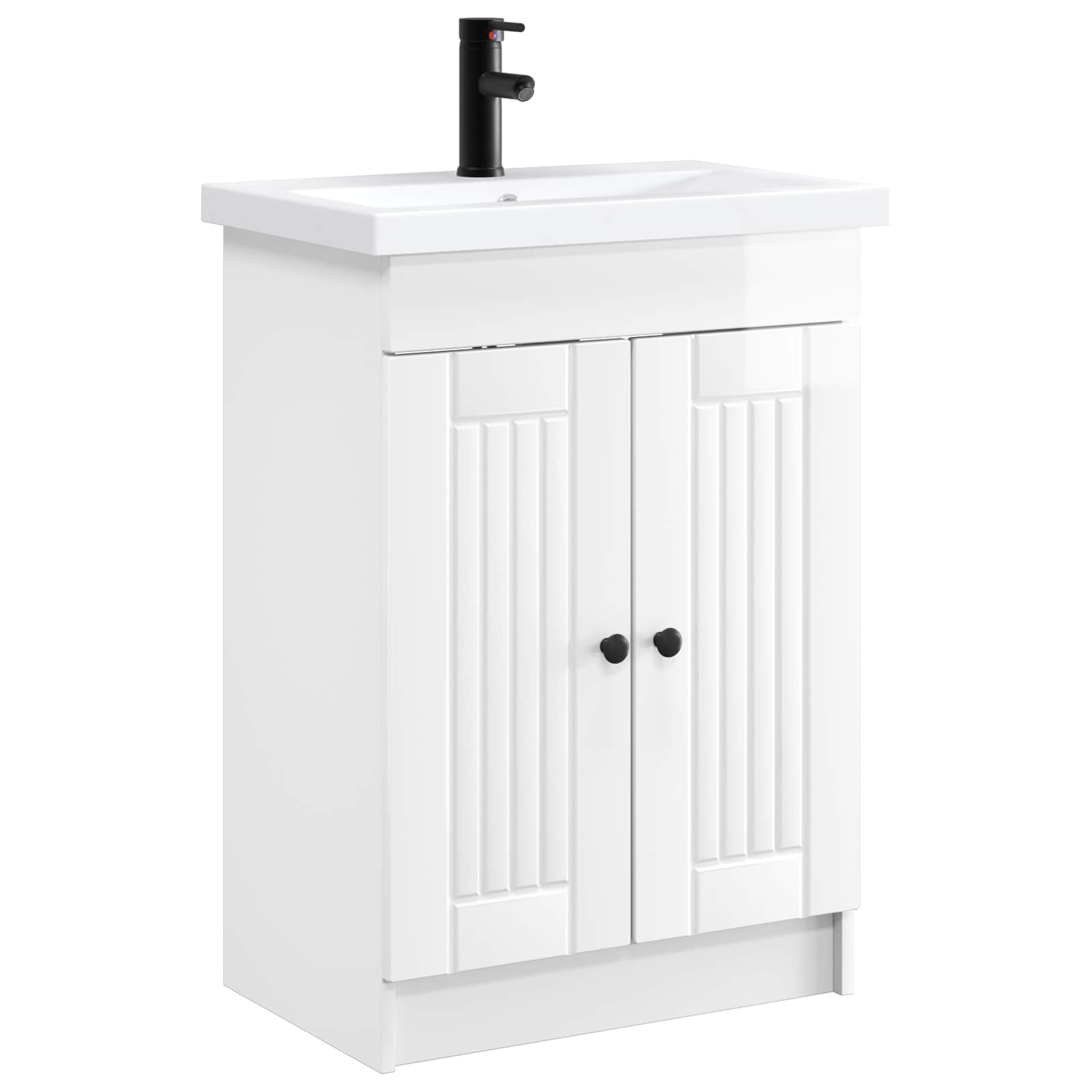 Badezimmermöbel-Set Hochglanz Weiß 78,5 x 37,5 x 81 cm