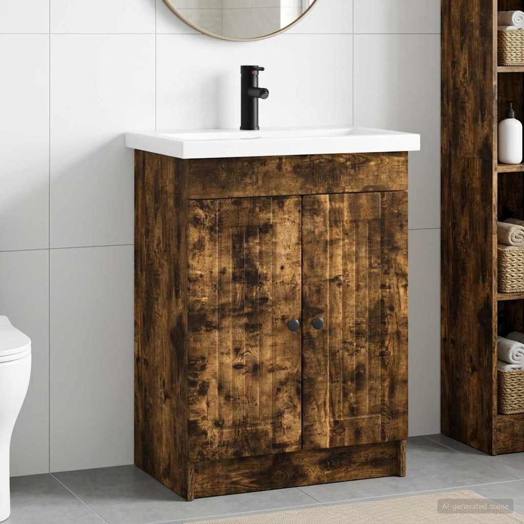 Badezimmermöbel-Set Geräucherte Eiche 78,5 x 37,5 x 81 cm