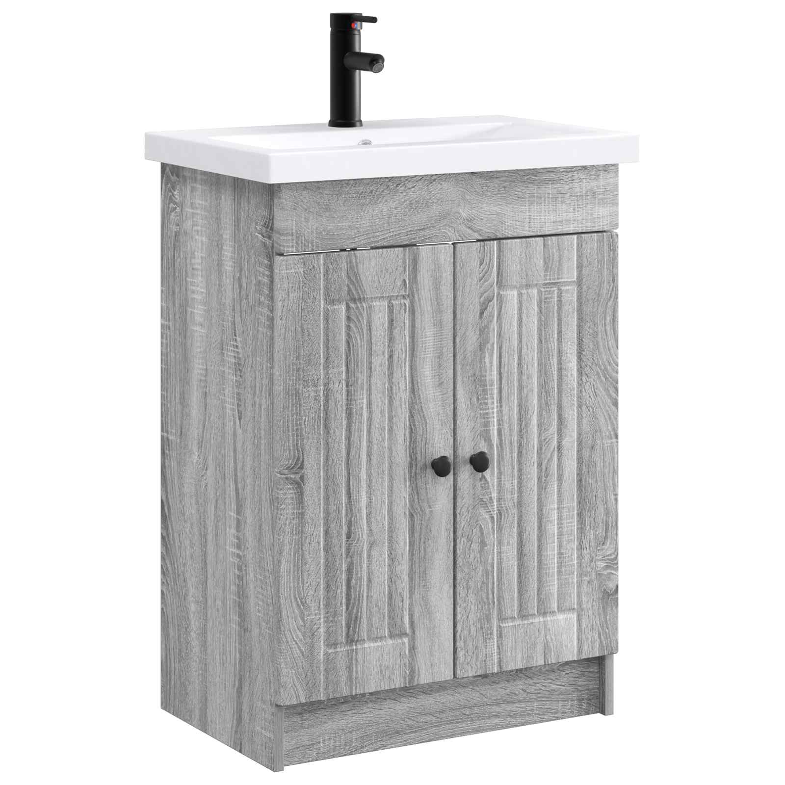 Badezimmermöbel-Set Grau Sonoma 78,5 x 37,5 x 81 cm