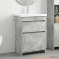 Badezimmermöbel-Set Betongrau 61 x 40 x 84,5 cm Holzwerkstoff